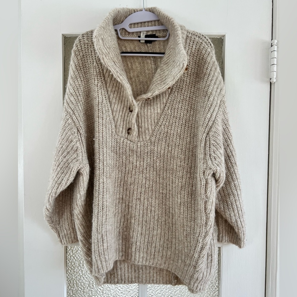 Cozy Oatmeal Knit Maternity Sweater - Hatch Jo Sweater sz1